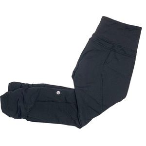Lululemon Speed Tight Capri 24" Leggings Tights Ruched Hem Black Size 6